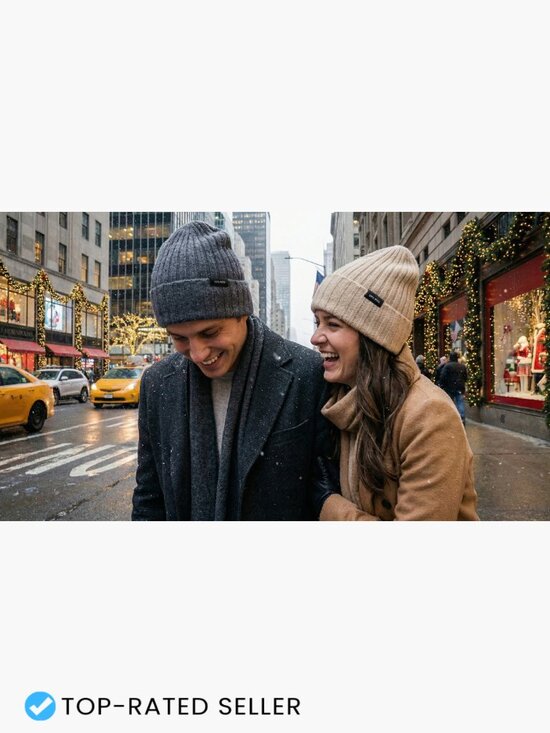100% Wool Beanie Unisex Windproof Double Layer Cuffed Winter  display picture 1